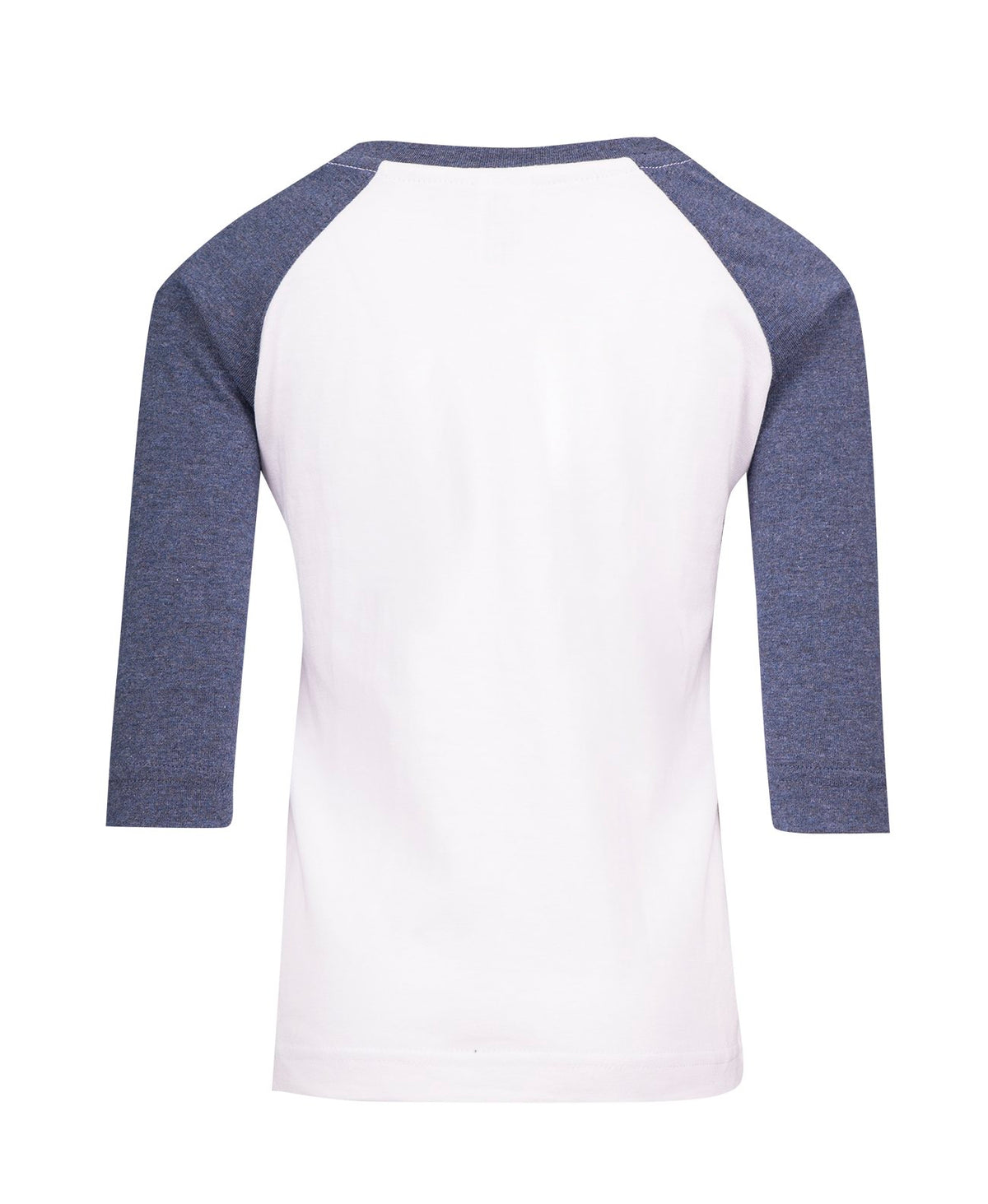 Kids 3/4 Raglan Sleeve T-shirt - White/Navy Marl - Back
