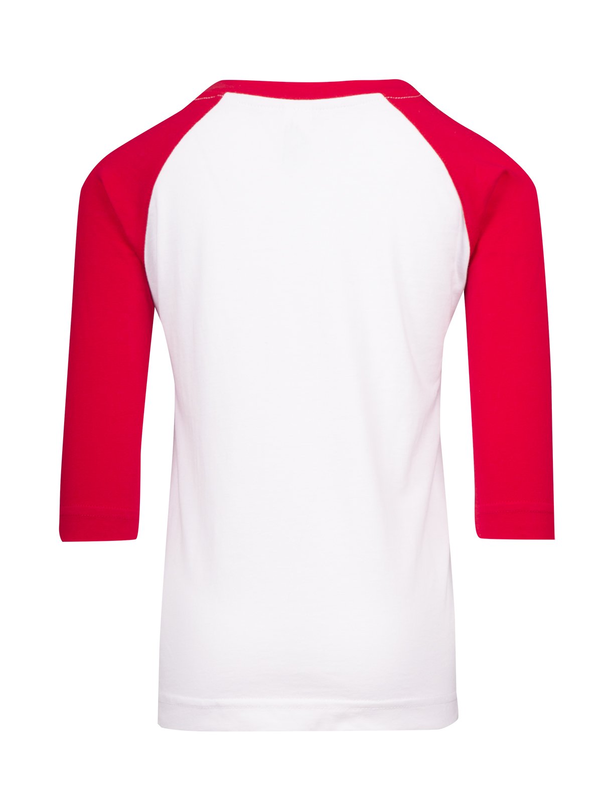 Kids 3/4 Raglan Sleeve T-shirt - White/Red - Back