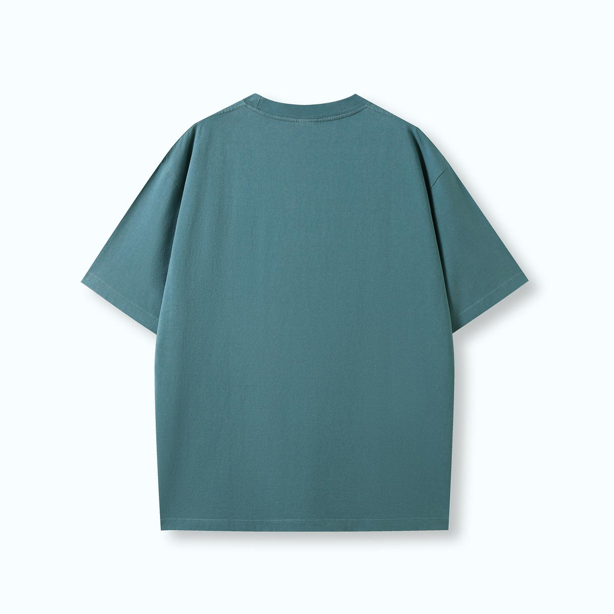 Unisex Heavy Weight Organic Cotton FADED Oversize Tshirt - Arctic Ocean Faded - Back