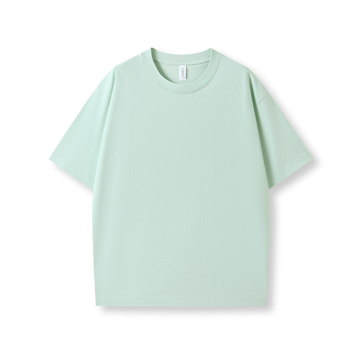 Unisex Heavy Weight Organic Cotton FADED Oversize Tshirt - Mint Faded - Front
