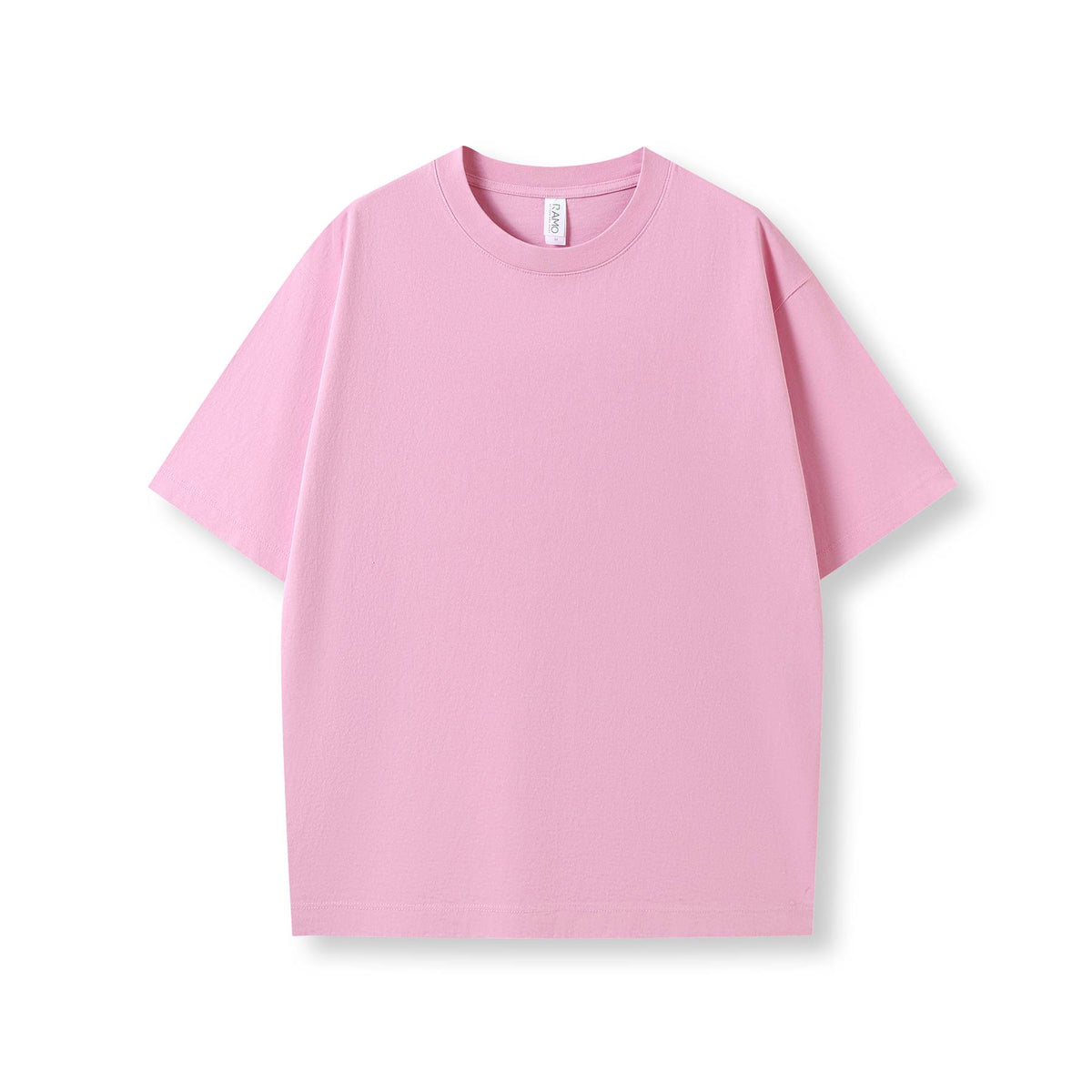 Unisex Heavy Weight Organic Cotton FADED Oversize Tshirt - Pink Mist Faded - Front