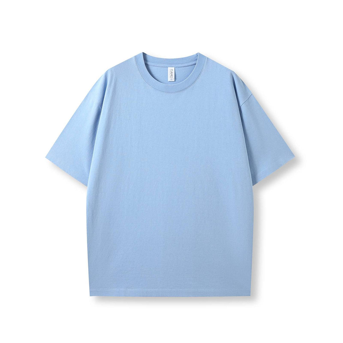 Unisex Heavy Weight Organic Cotton FADED Oversize Tshirt - Sky Blue Faded - Front