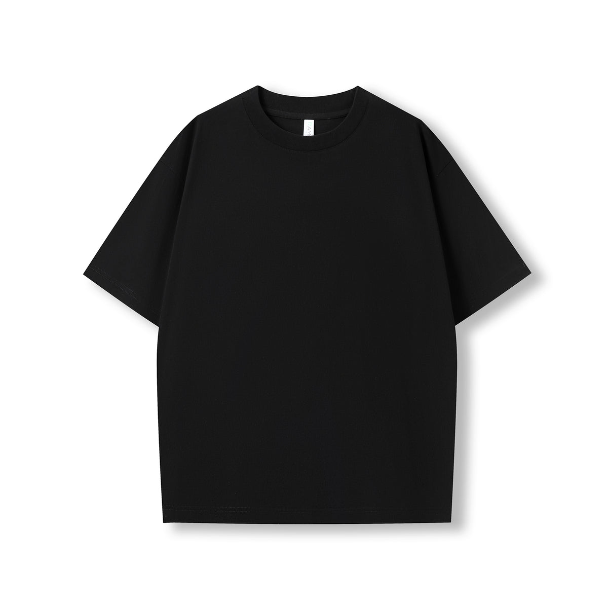 Unisex oversized Heavyweight organic Cotton Tshirt - Black - Front