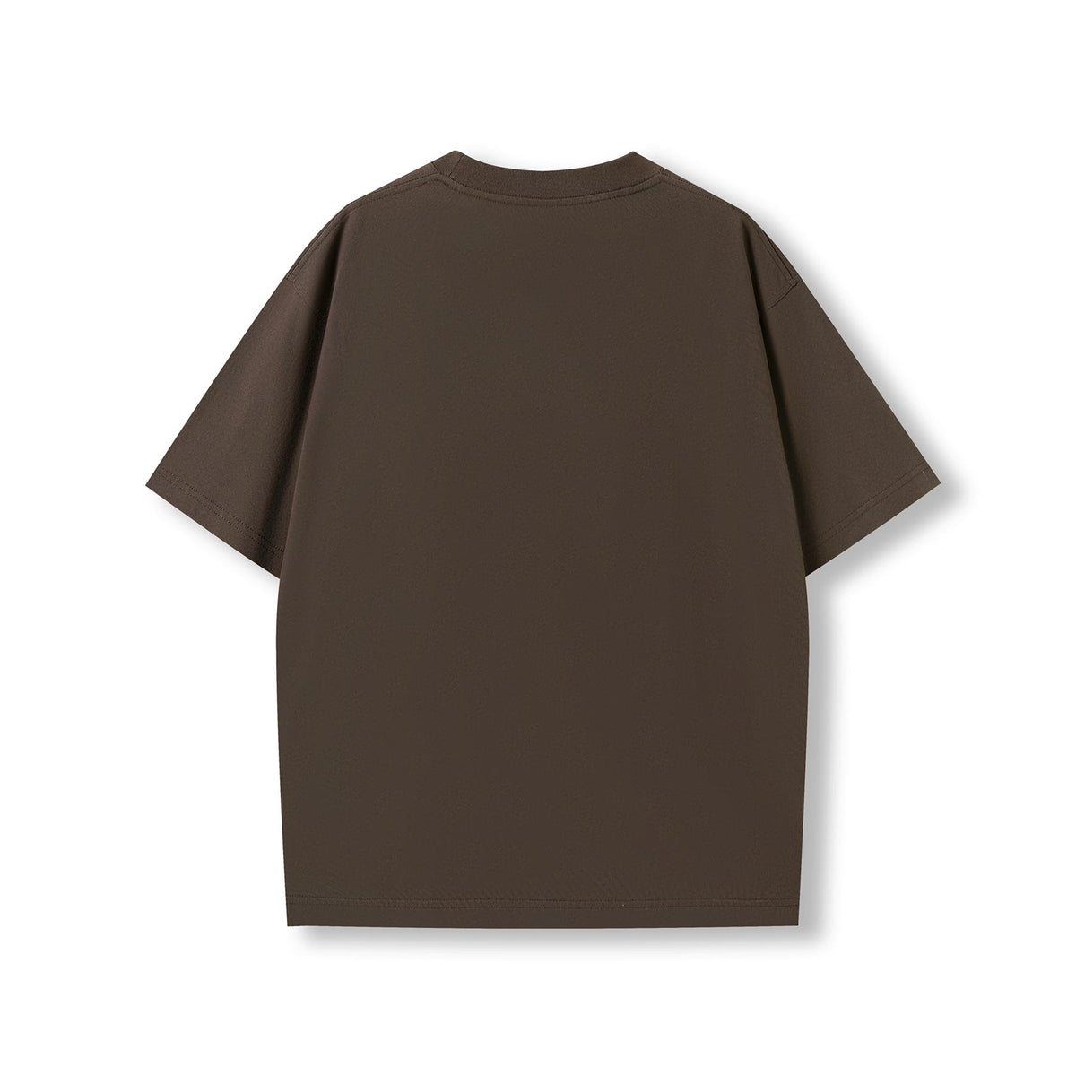 Unisex oversized Heavyweight organic Cotton Tshirt - Brown - Back