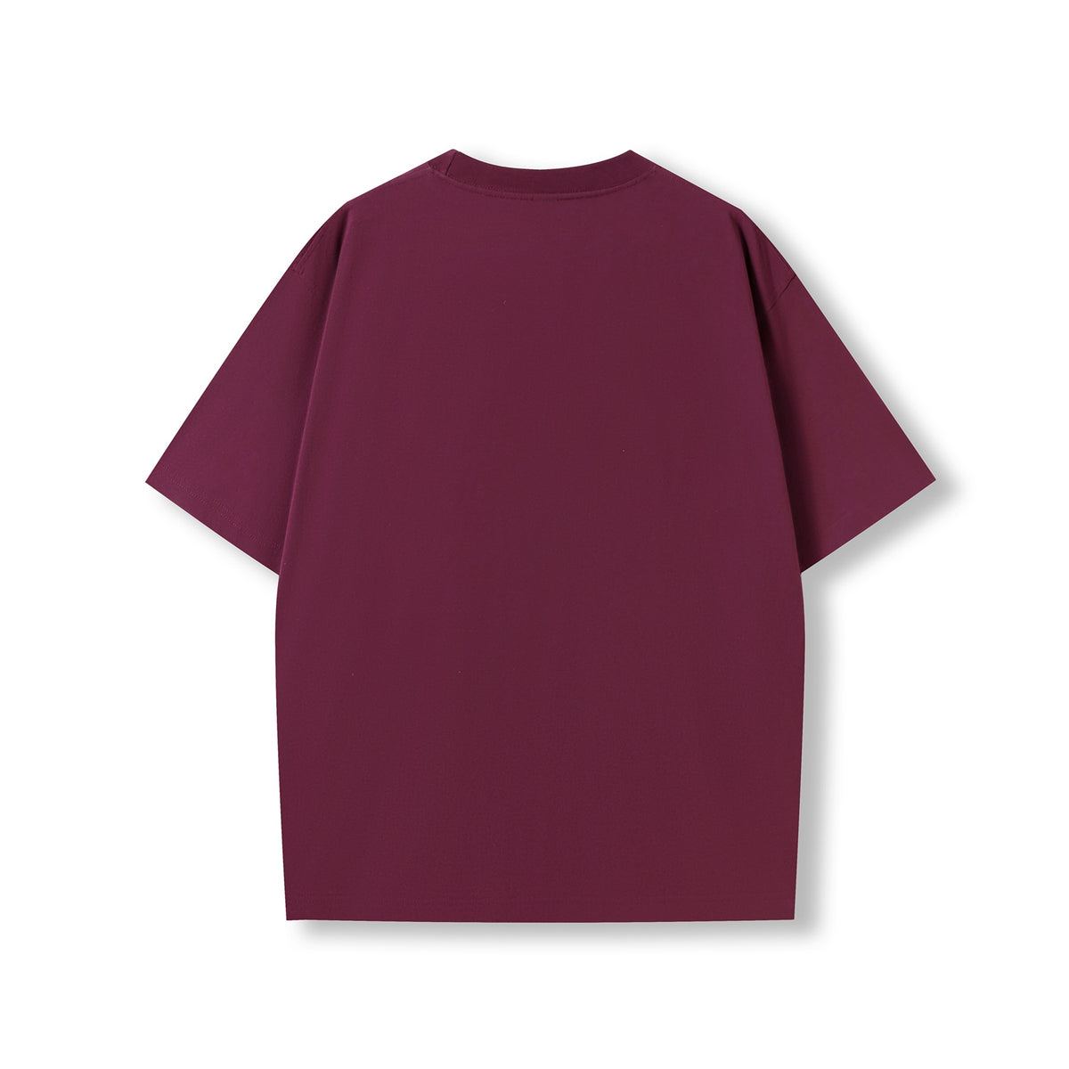 Unisex oversized Heavyweight organic Cotton Tshirt - Burgundy - Back