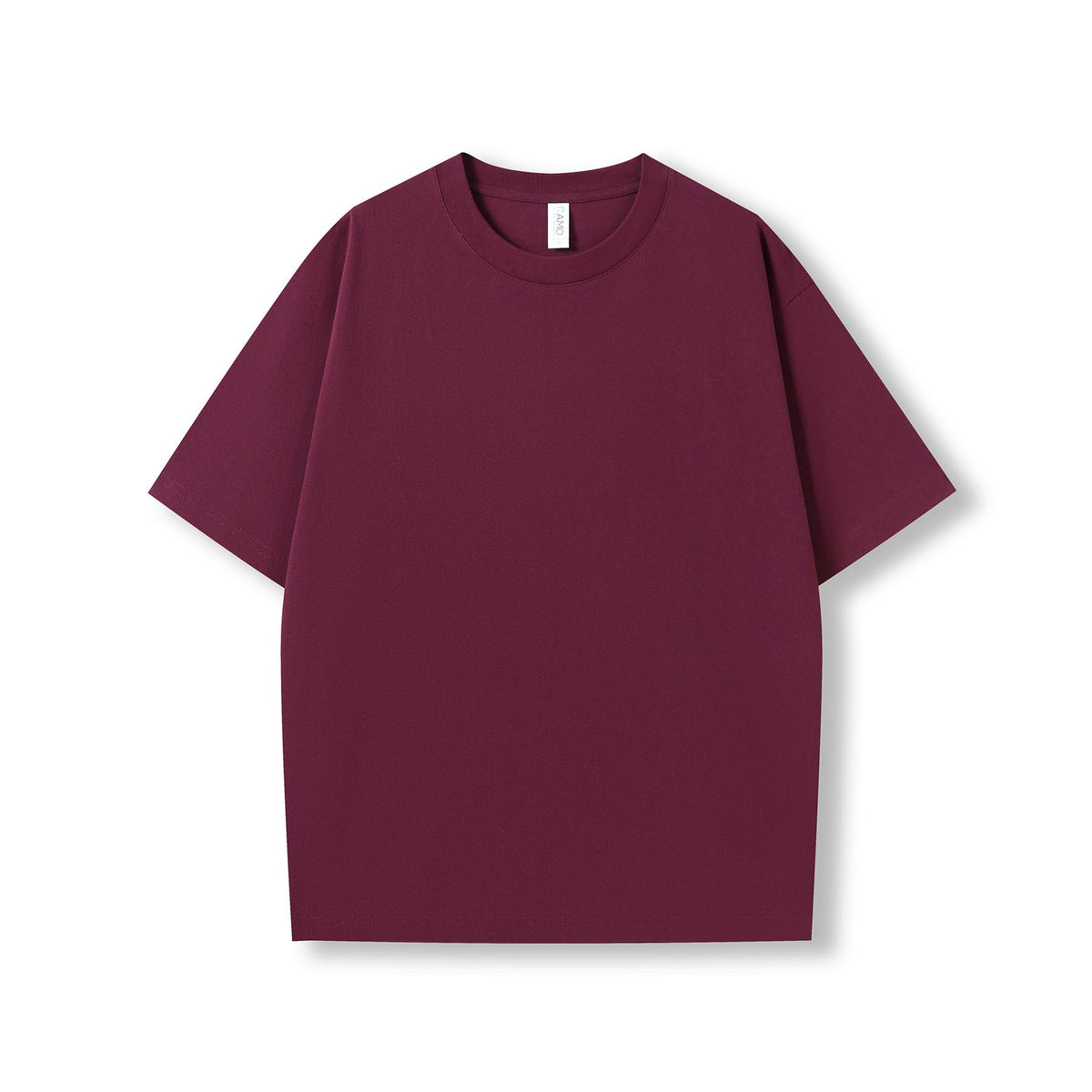 Unisex oversized Heavyweight organic Cotton Tshirt - Burgundy - Front