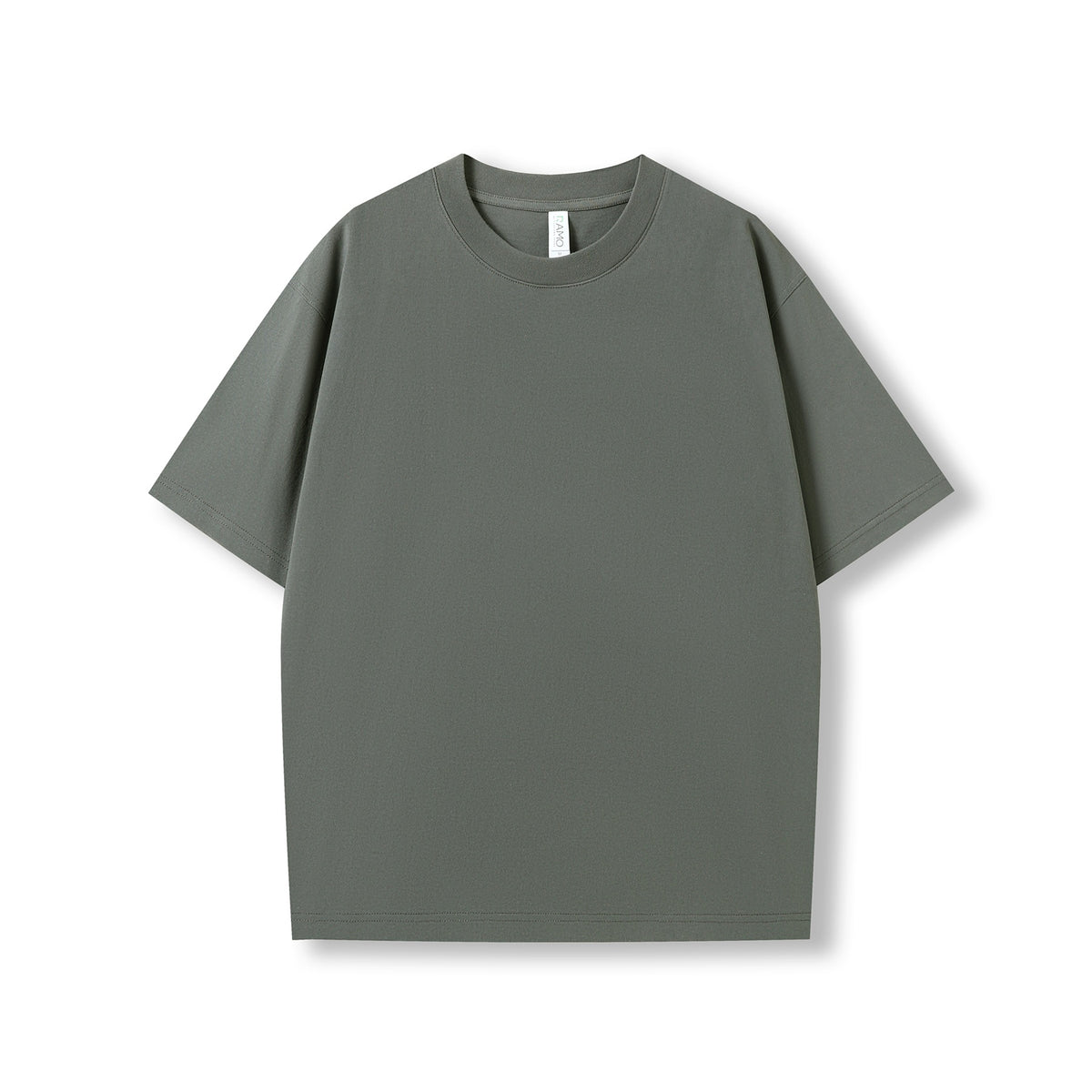 Unisex oversized Heavyweight organic Cotton Tshirt - Charcoal - Front