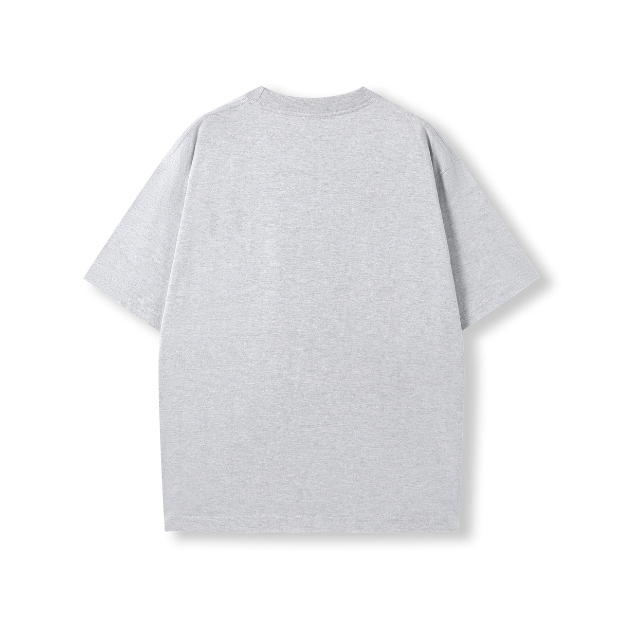 Unisex oversized Heavyweight organic Cotton Tshirt - Grey Marl - Back