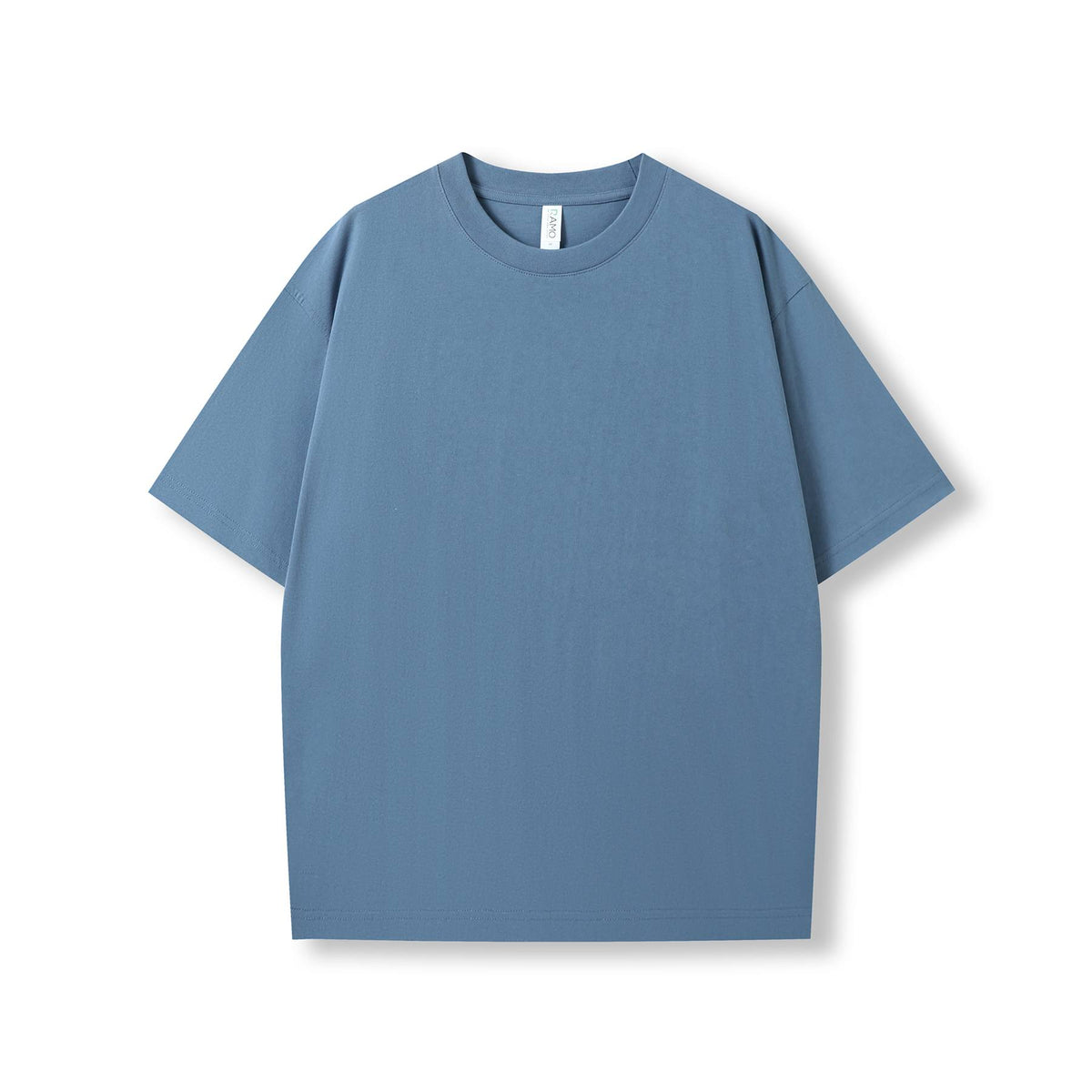 Unisex oversized Heavyweight organic Cotton Tshirt - Misty Blue - Front
