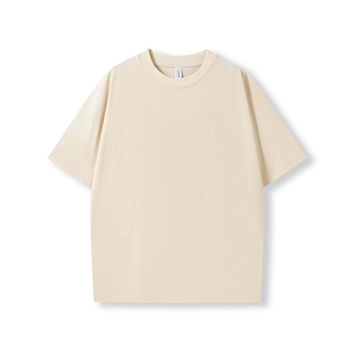 Unisex oversized Heavyweight organic Cotton Tshirt - Natural - Front