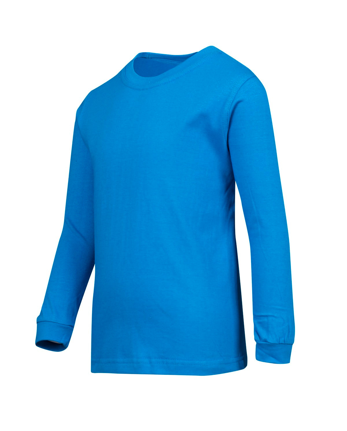 Kid's Long Sleeve T-shirt - Azure - Side