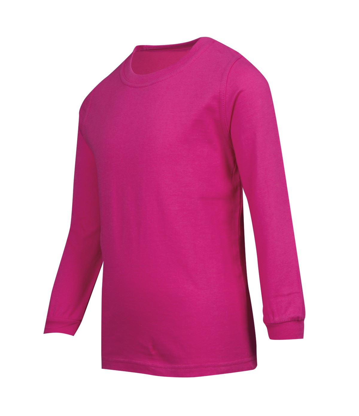 Kid's Long Sleeve T-shirt - Hot Pink - Side