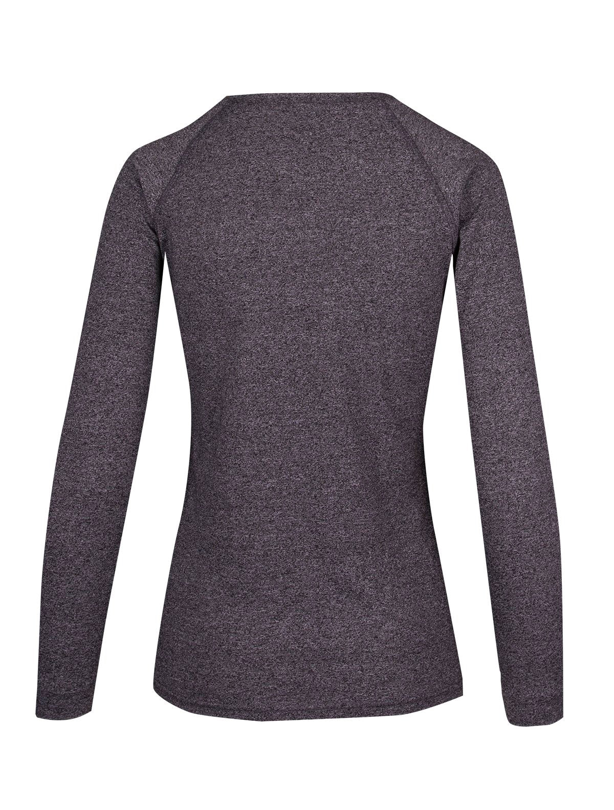 Womens Greatness Heather Long Sleeve T-shirt - Dark Heather - Back