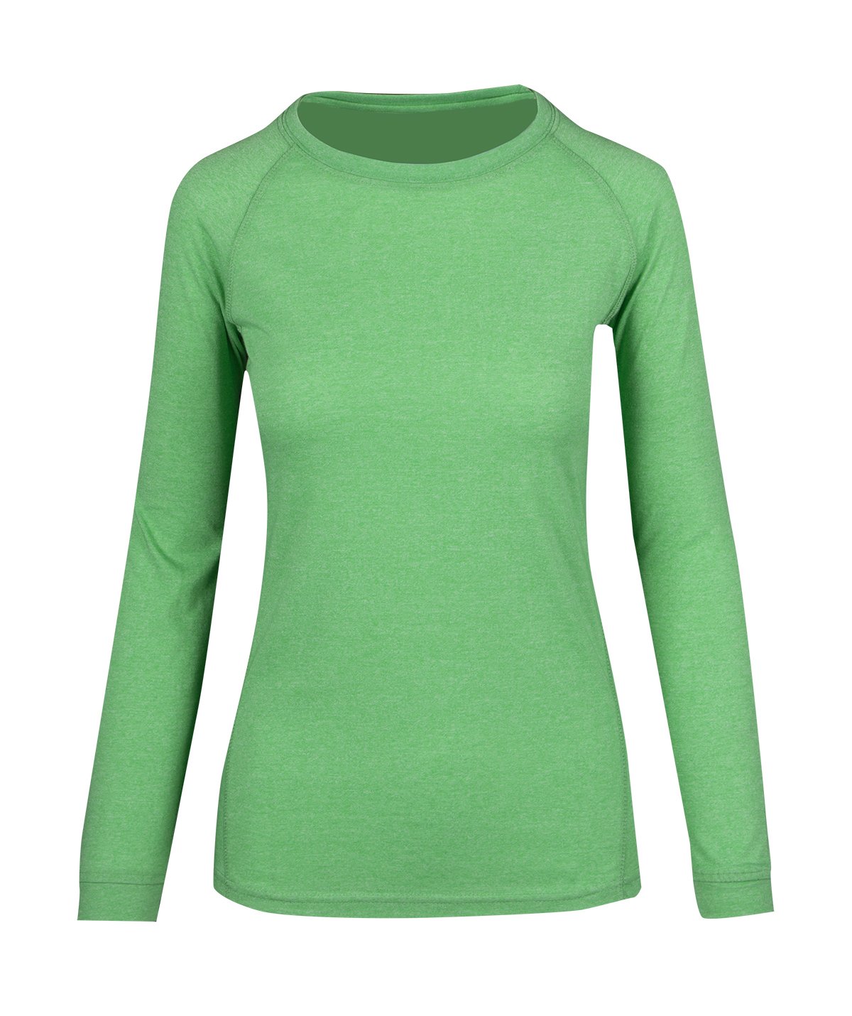 Womens Greatness Heather Long Sleeve T-shirt - Emerald Green Heather - Front