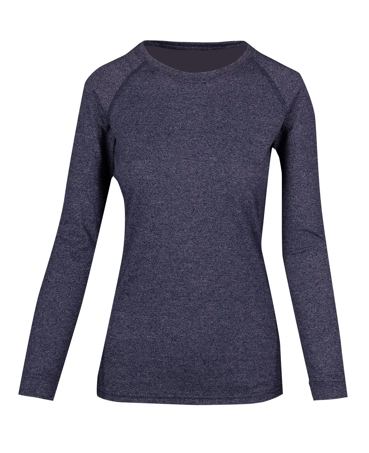 Womens Greatness Heather Long Sleeve T-shirt - Navy Heather - Front