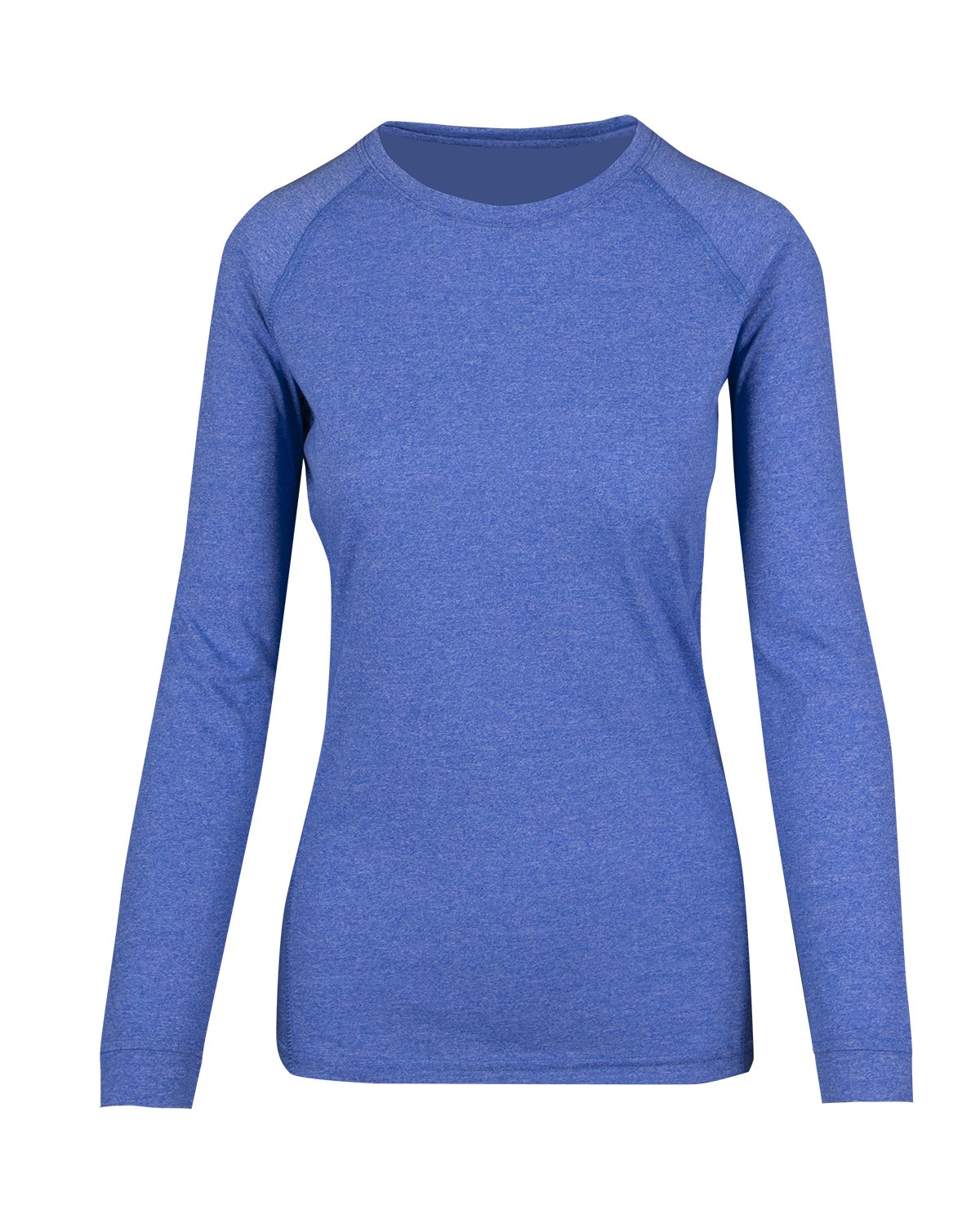 Womens Greatness Heather Long Sleeve T-shirt - Royal Heather - Front