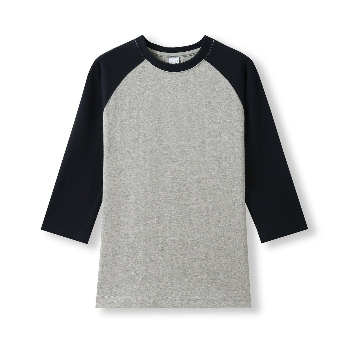 Women's 3/4 Sleeve Raglan T-shirt - Grey Marl/Navy - Front