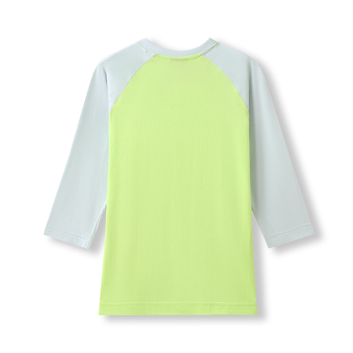 Women's 3/4 Sleeve Raglan T-shirt - Lime/Surf Blue - Back