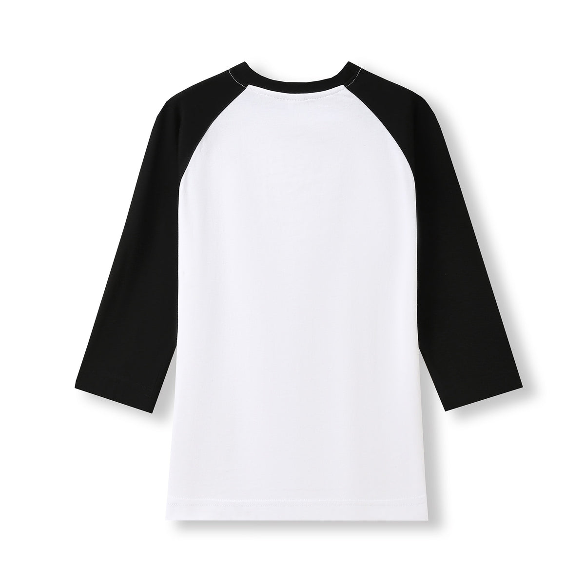 Women's 3/4 Sleeve Raglan T-shirt - White/Black - Back