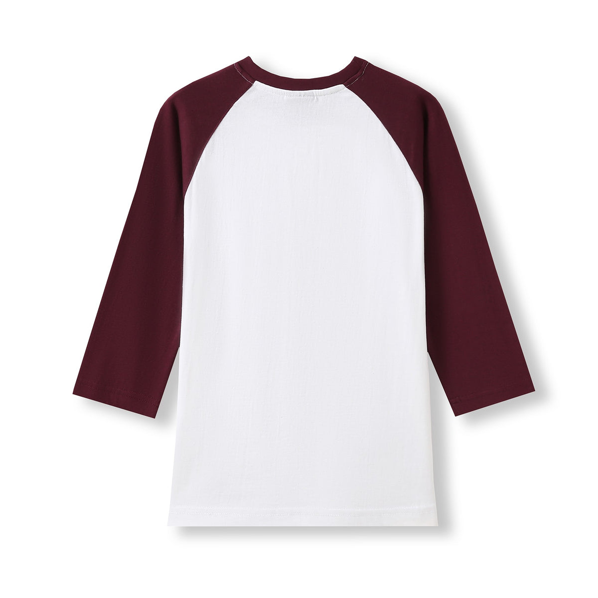 Women's 3/4 Sleeve Raglan T-shirt - White/Maroon - Back
