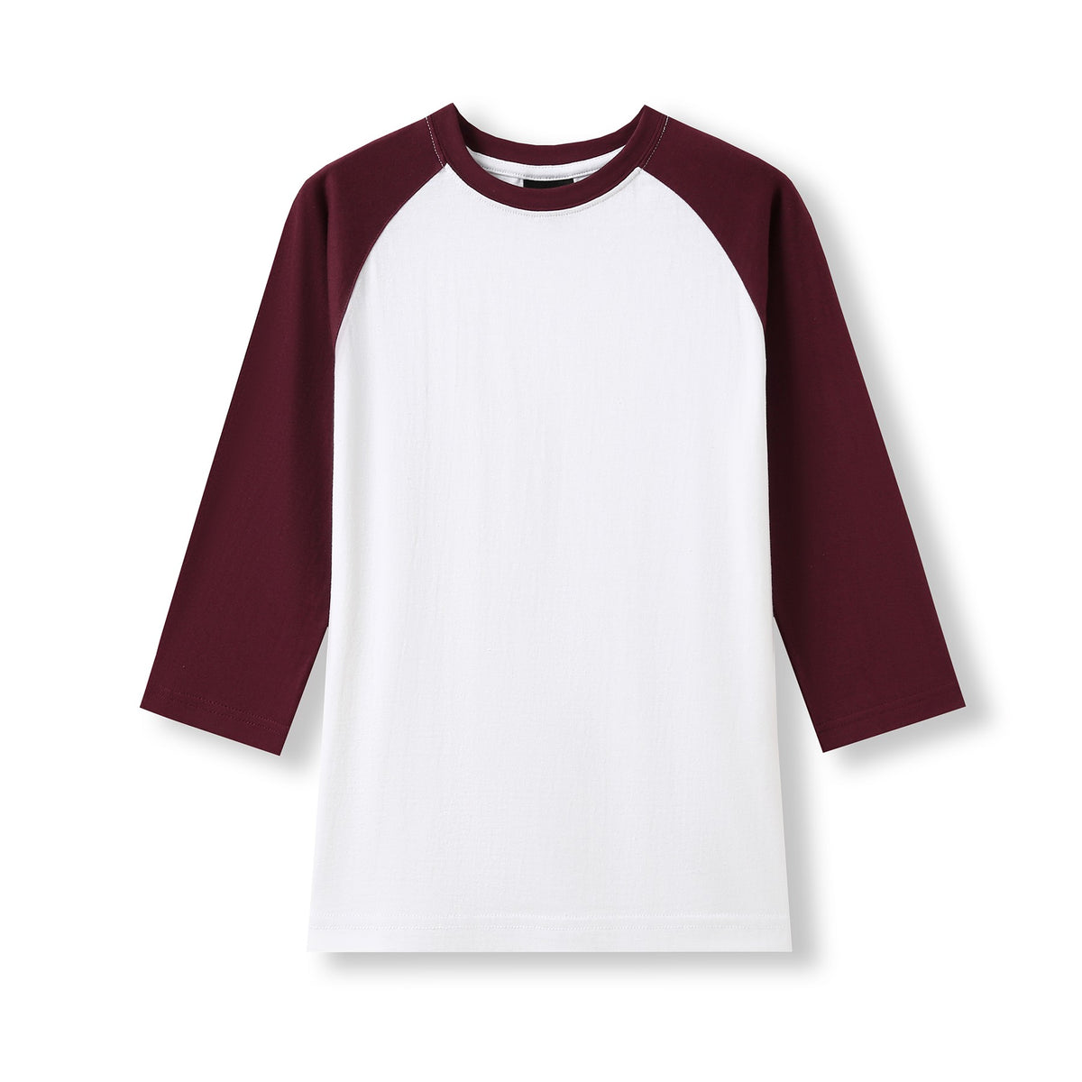 Women's 3/4 Sleeve Raglan T-shirt - White/Maroon - Front