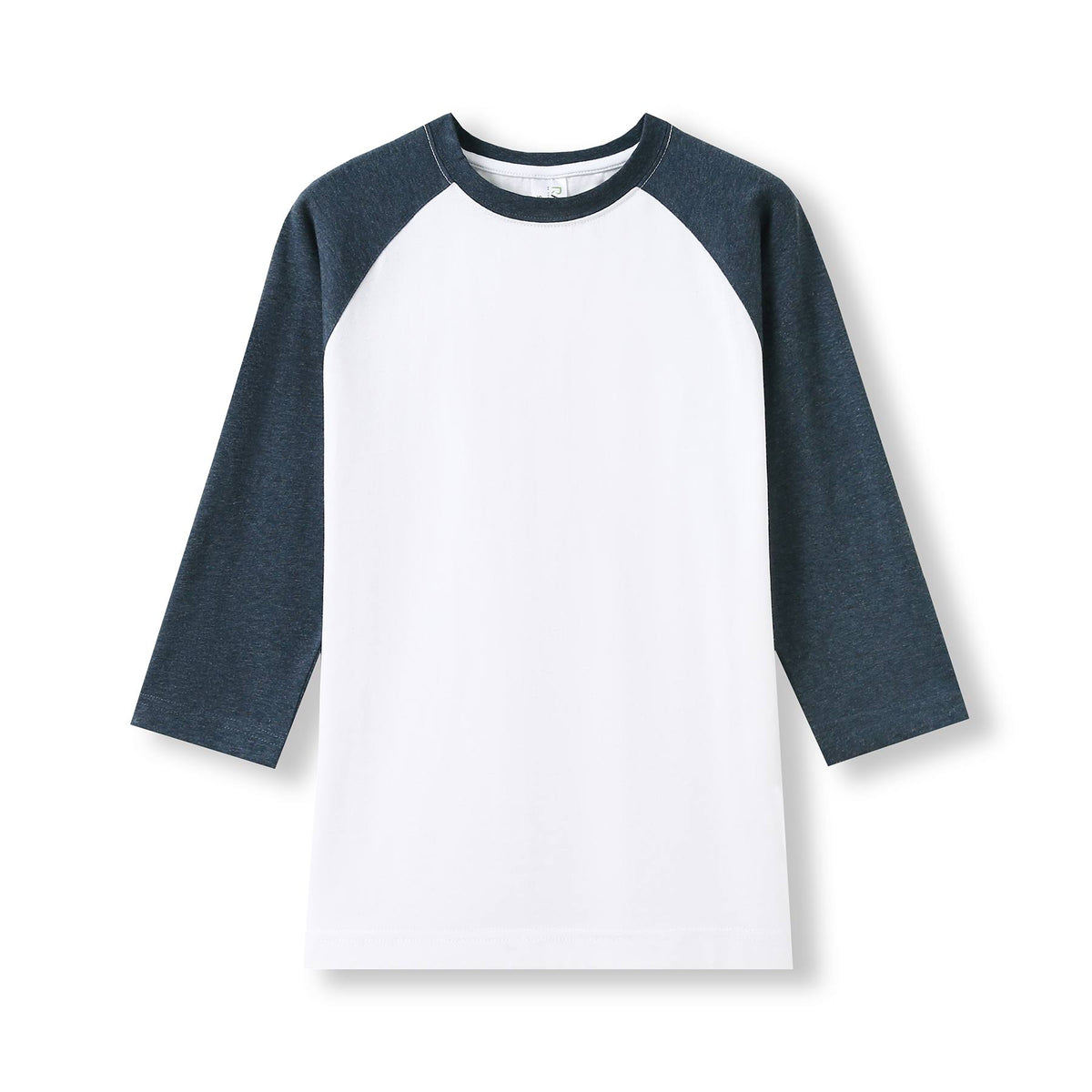 Women's 3/4 Sleeve Raglan T-shirt - White/Navy Marl - Front
