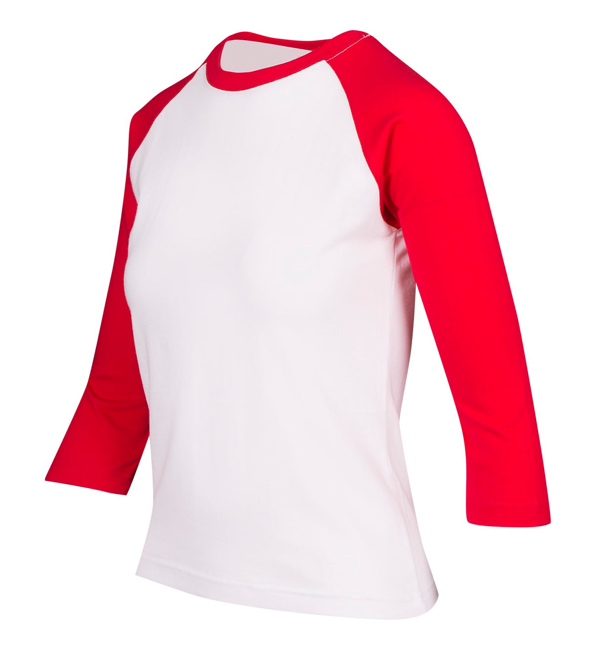 Women's 3/4 Sleeve Raglan T-shirt - White/Red - Side