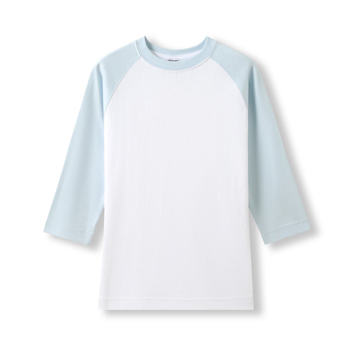 Women's 3/4 Sleeve Raglan T-shirt - White/Surf Blue - Front