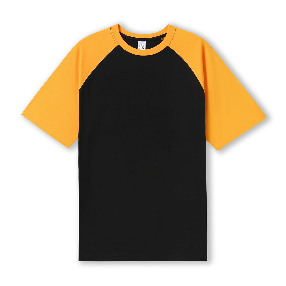 Men's / Unisex Raglan Sleeve Tee - Black/Gold - Front