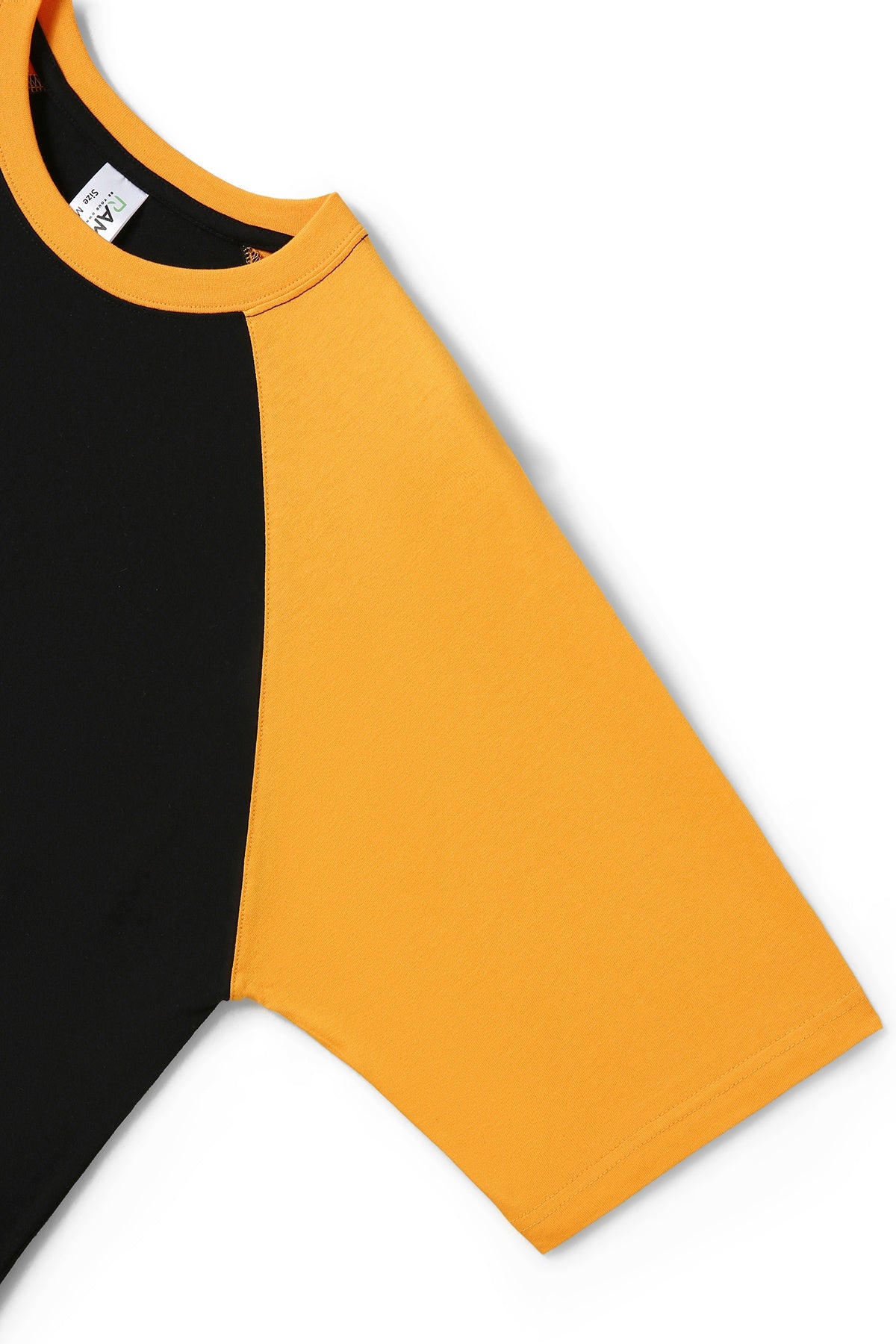 Men's / Unisex Raglan Sleeve Tee - Black/Gold - Side