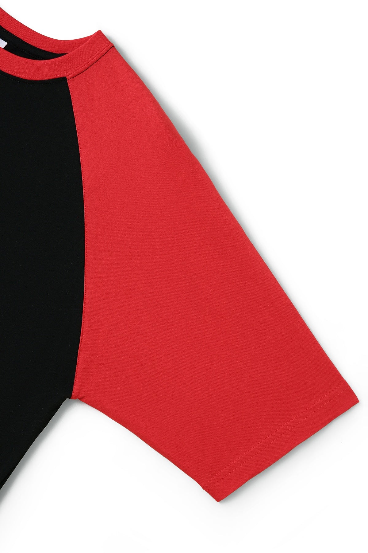 Men's / Unisex Raglan Sleeve Tee - Black/Red - Side