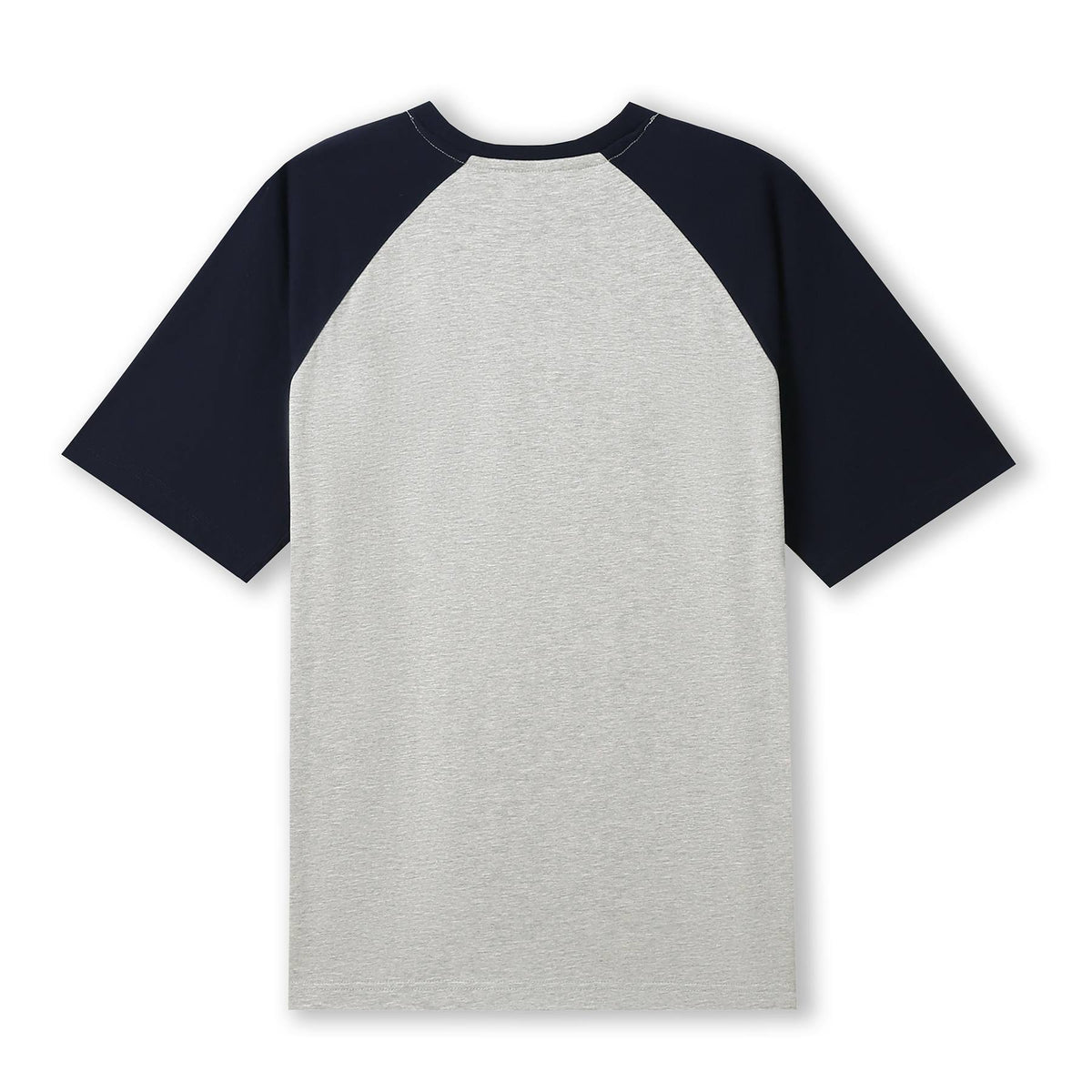 Men's / Unisex Raglan Sleeve Tee - Grey Marl/Navy - Back