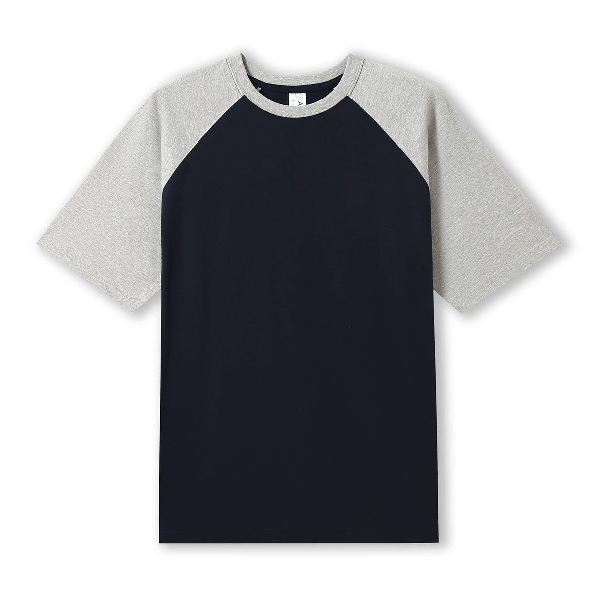 Men's / Unisex Raglan Sleeve Tee - Navy/Grey Marl - Front