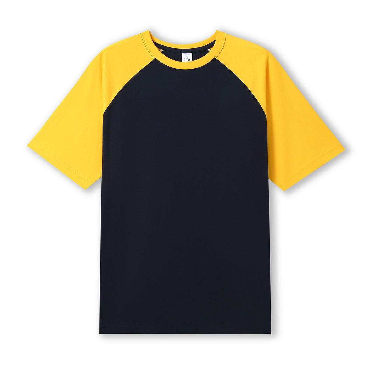 Men's / Unisex Raglan Sleeve Tee - Navy/Yellow - Front