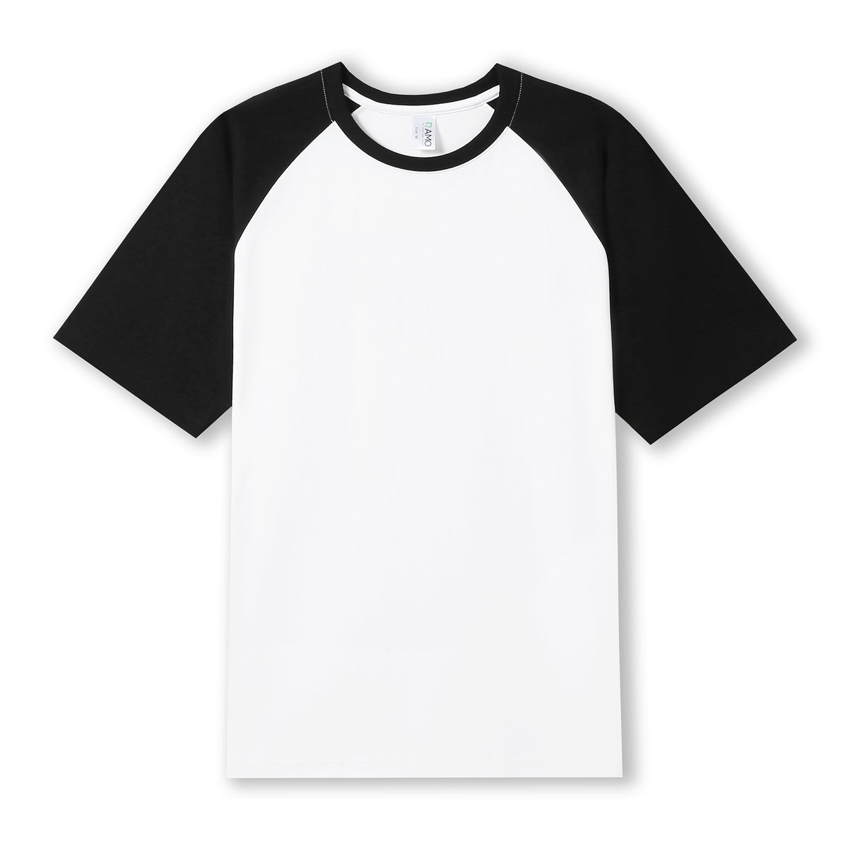 Men's / Unisex Raglan Sleeve Tee - White/Black - Front