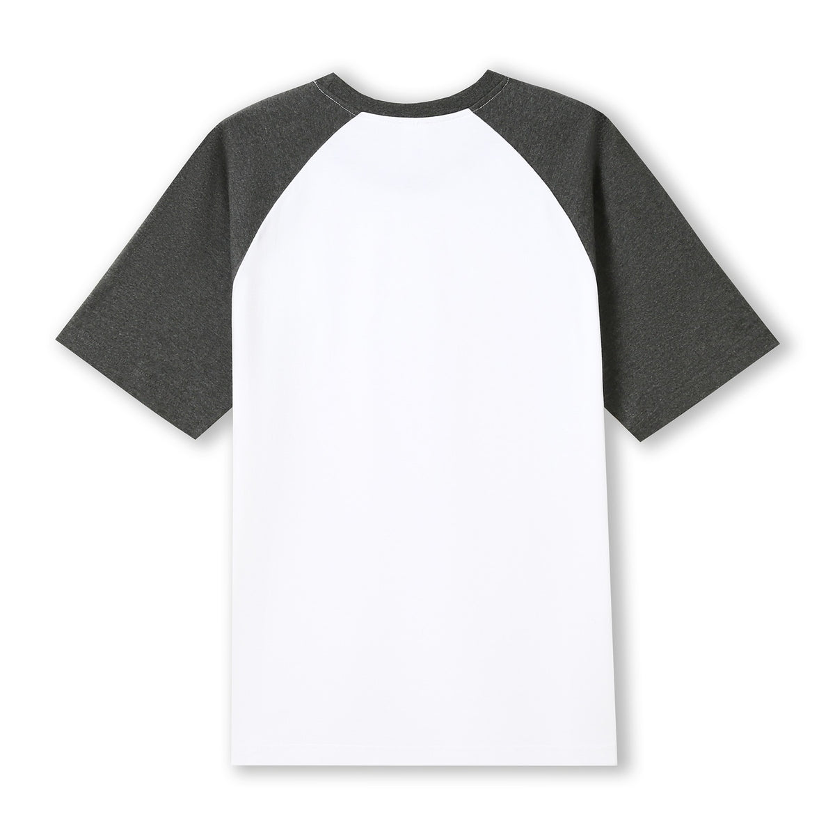 Men's / Unisex Raglan Sleeve Tee - White/Dark Marl - Back