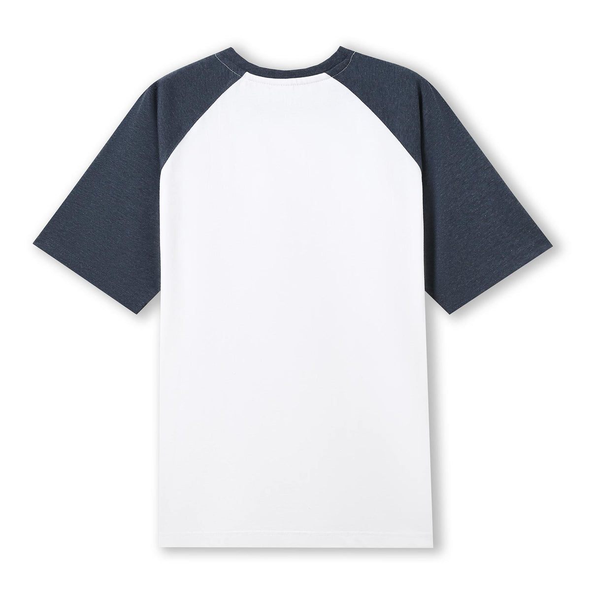 Men's / Unisex Raglan Sleeve Tee - White/Navy Marl - Back