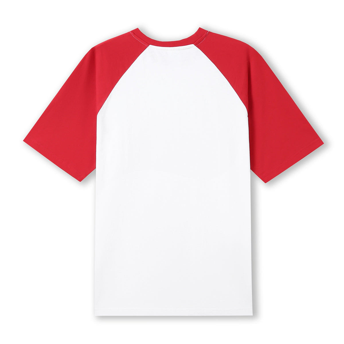 Men's / Unisex Raglan Sleeve Tee - White/Red - Back