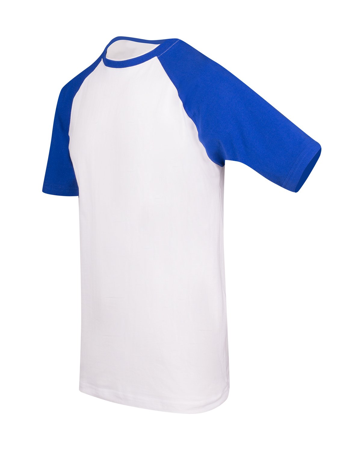 Men's / Unisex Raglan Sleeve Tee - White/Royal - Side