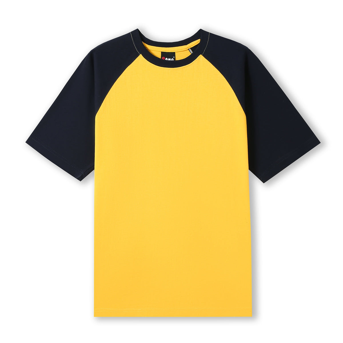 Men's / Unisex Raglan Sleeve Tee - Yellow/Navy - Front