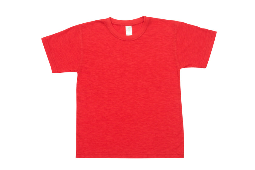 Kids Bamboo Cotton T-shirt - Red - Front