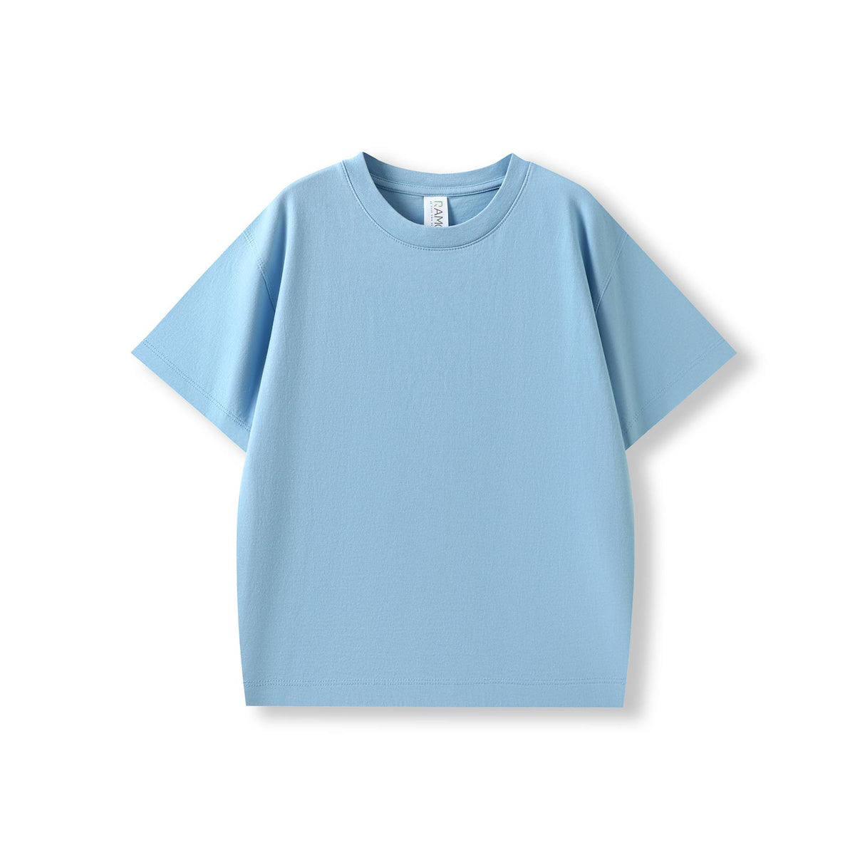 Kid's 200GSM 100% Organic Cotton Faded Tshirt - Sky Blue Faded - Front