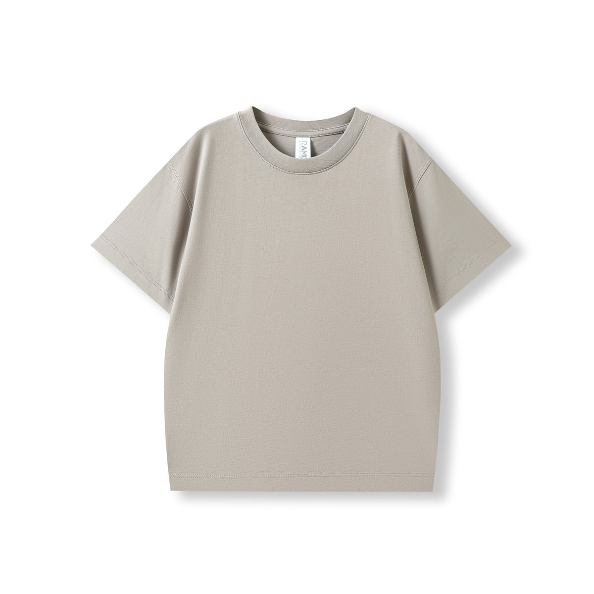Kid's 200GSM 100% Organic Cotton Faded Tshirt - Stone Grey Faded - Front