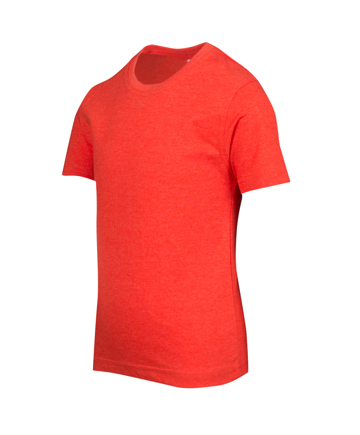 Kids Marl Crew Neck T-shirt - Coral Red Marl - Side