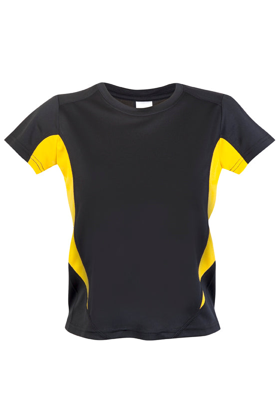 Kids Accelerator Cool-Dry T-shirt - Black/Gold - Front