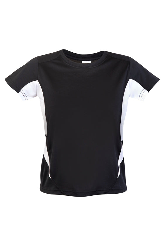 Kids Accelerator Cool-Dry T-shirt - Black/White - Front