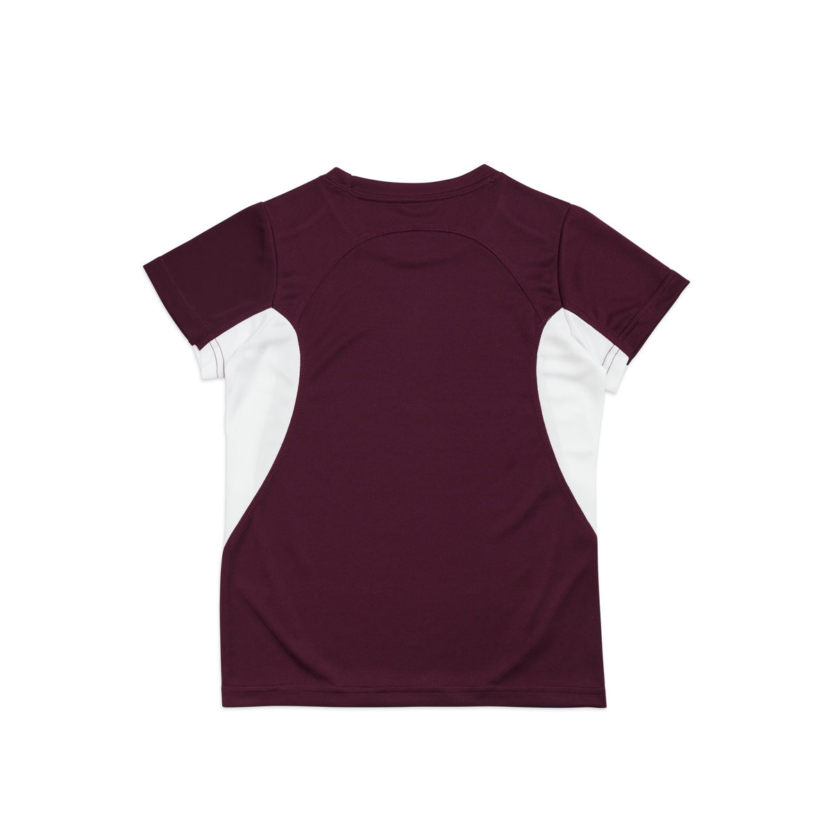 Kids Accelerator Cool-Dry T-shirt - Maroon/White - Back