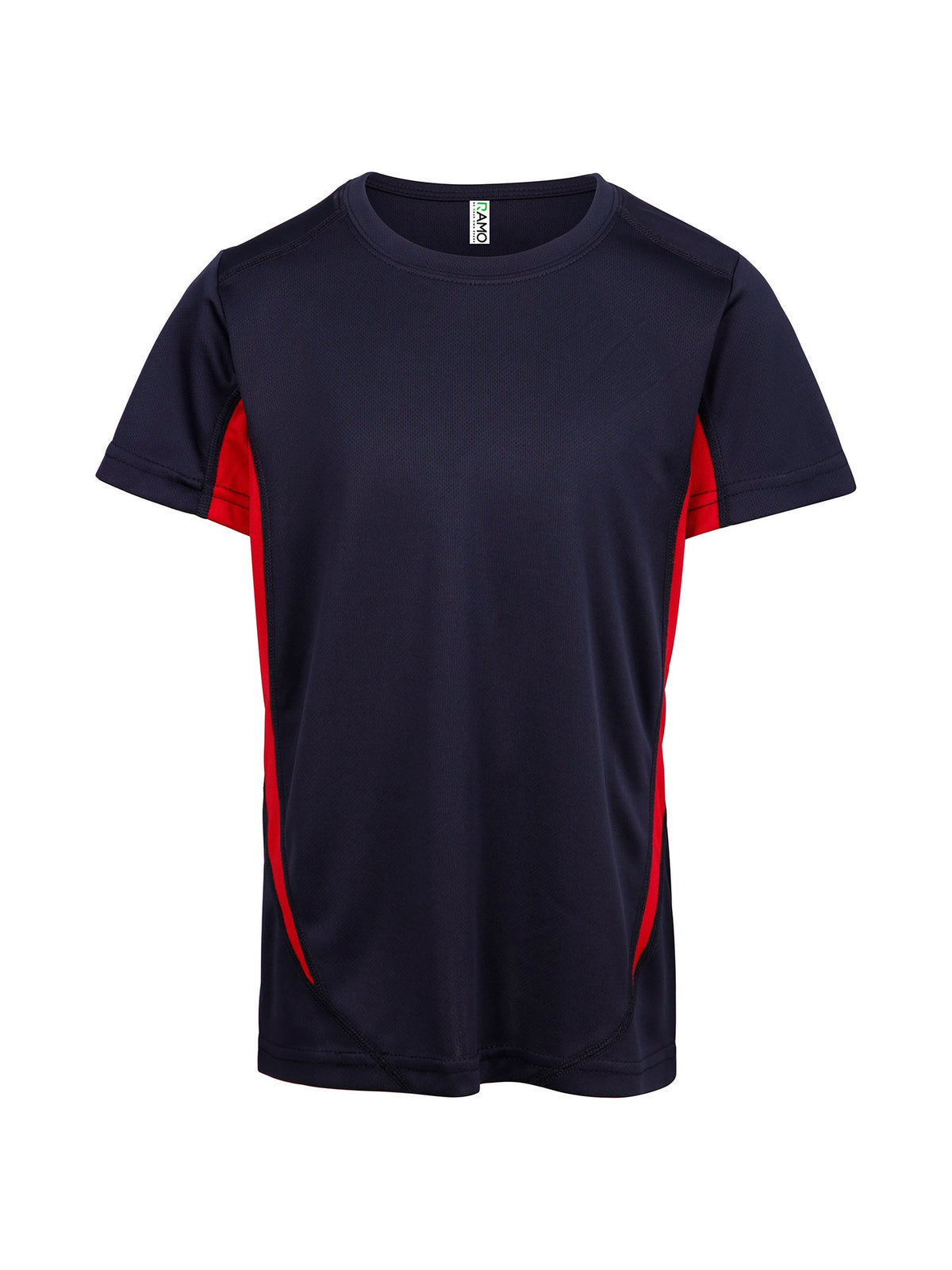 Kids Accelerator Cool-Dry T-shirt - Navy/Red - Front