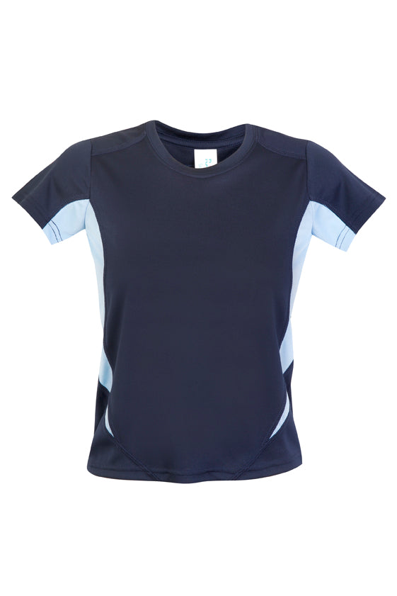Kids Accelerator Cool-Dry T-shirt - Navy/Sky Blue - Front