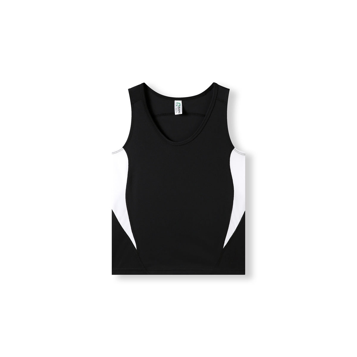 Kids Accelerator Cool-Dry Singlet - Black/White - Front